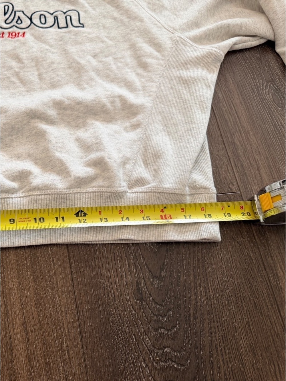 Wilson Est 1914 Grey Cropped Crewneck Sweatshirt; Athleisure; Tenniscore, Large - Picture 6 of 9